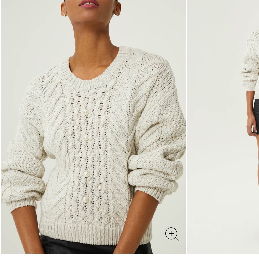 Rebecca Minkoff cream sweater with pearls